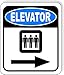 ELEVATOR RIGHT ARROW Aluminum Composite Outdoor Sign 8.5