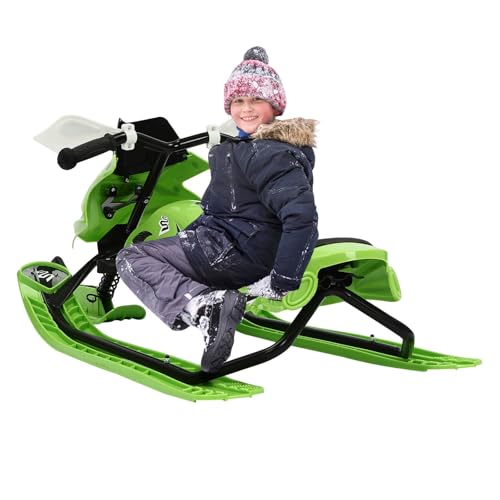 Luge dirigeable pour enfant avec freins à pied, corde de traction et coussin réglable – capacité 80 kg, à partir de 3 ans