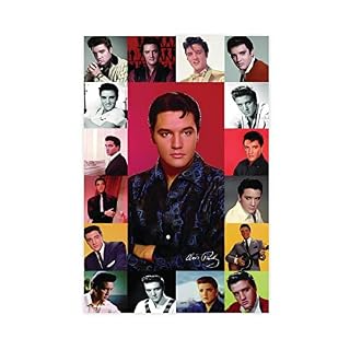 MURABE Poster sur toile Elvis Presley 9 – Décoration murale pour salon, chambre à coucher – Style sans cadre – 30 x 45 cm - Les Beatles, Paul McCartney, John Lennon, RIngo Starr, George Harrison