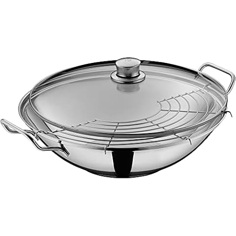WMF Party Taiwan Wokpfanne Induktion 36 cm, Wok mit Deckel und Ablagegitter Cover