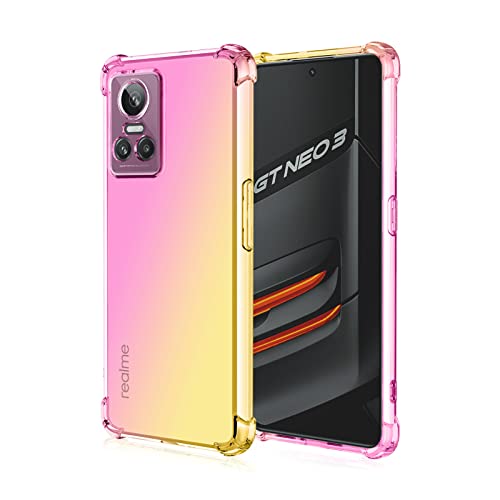 HUANGTAOLI Case for Realme GT Neo 3, Airbag Drop Protection Gradient Color Bumper Phone Case