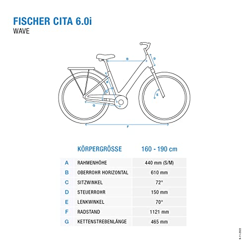 Fischer CITA 6.0i Elektrische fiets voor dames en heren, RH 44 cm, middenmotor 50 Nm, 36 V accu in frame, platinagrijs… - Afbeelding 3