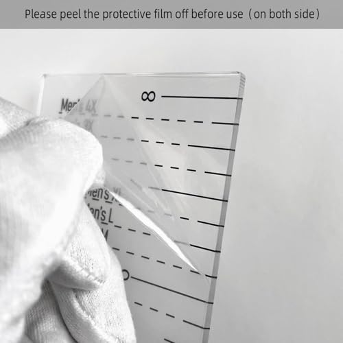 Guía de regla de camiseta para prensa de transferencia, acrílico, plantilla de camiseta, herramienta de alineación para impresión de vinilo, impresión por sublimación, para hacer camisetas