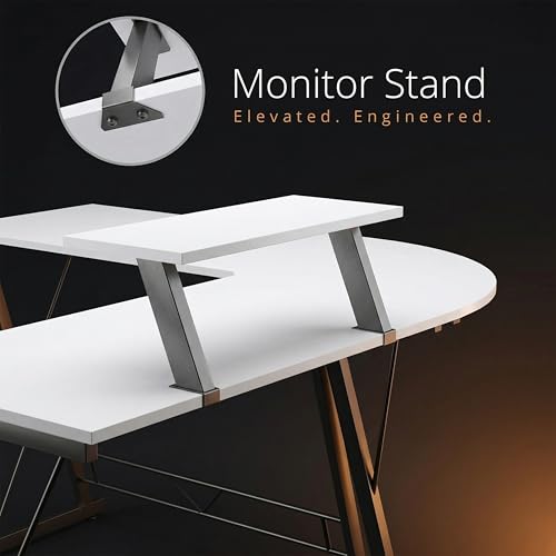 Image of Klaxon Office Table for Home | Workstation Table Desk (FD - Christo) (Gaming Ironstone White DIY)