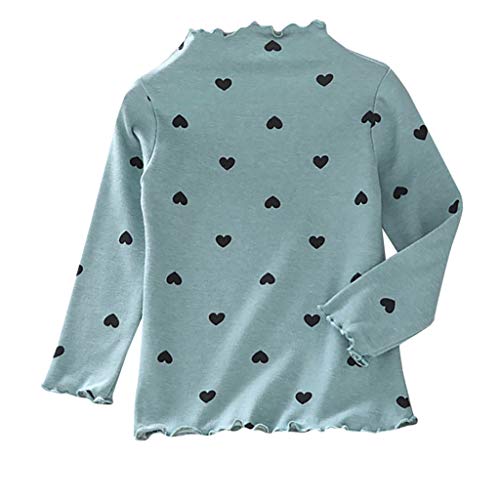 Toddler Girl Valentine's Day Clothing Spring Long Sleeves Mock Turtleneck with Cute Print Sweatshirt Undershirts