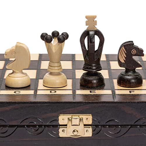 Juego de Ajedrez Europeo de Madera Husaria King's Continental miniatura 1