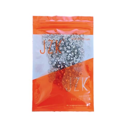 JZK 200x Silberne 5mm Ersatzösen für JZK-Einzellochzangen Metallösen Set für Ösenzangen Ösen Niete für 5mm Locher