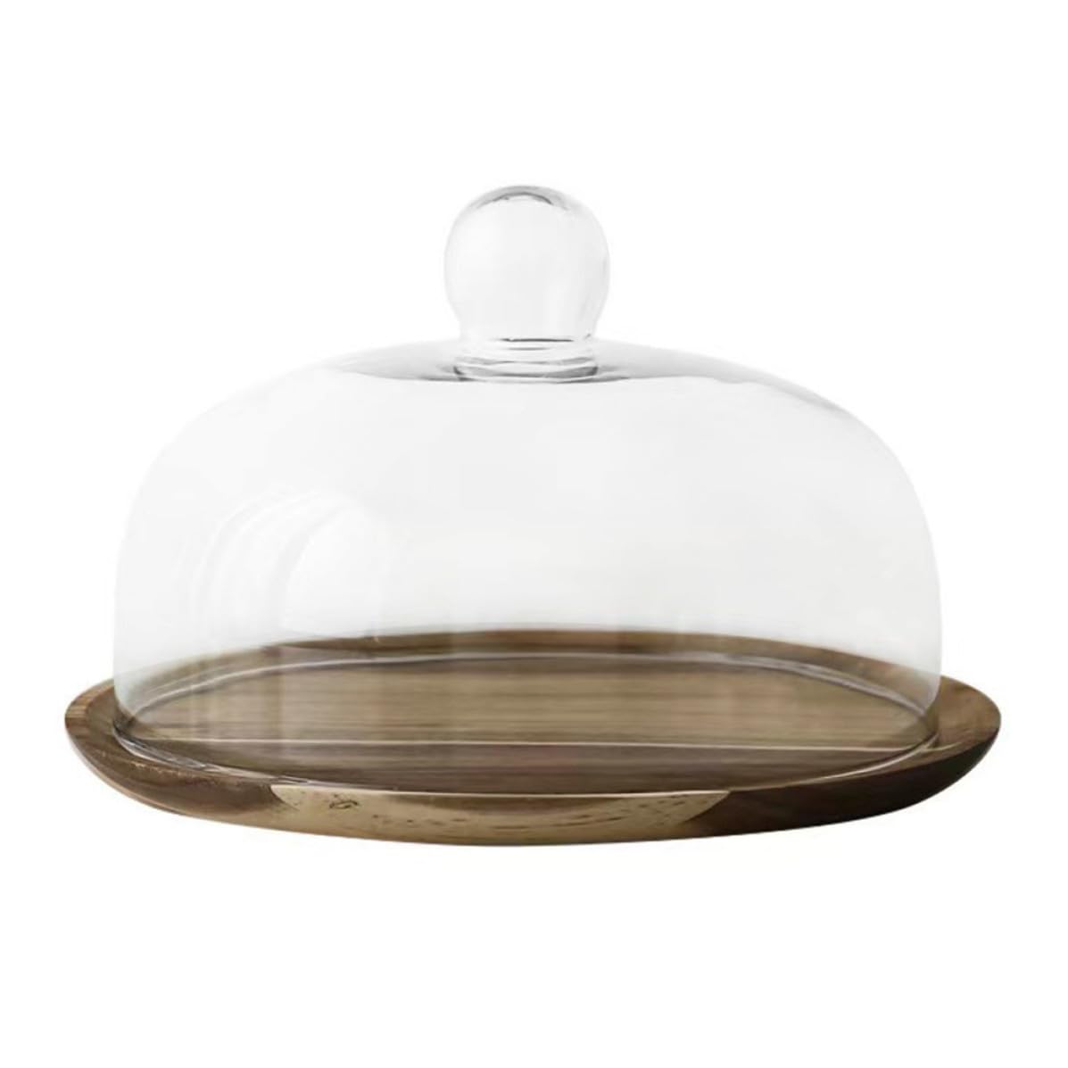 USHOBE Cúpula Base de Madera y Vidrio para Exhibición de Pasteles