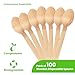 Concession Essentials Disposable Wooden Cutlery Spoons, Compostable and Earth Friendly, 6.25 Inch Length - Pack of 100 Spoons