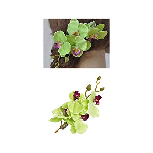 8 Pack Fake Artificial Large Silk Orchid Flower Hair Clips Barrettes Realistic Floral Alligator Clip Brooch Pins Tropical Hibiscus Hair Piece Beach Holiday Wedding Party Hawaiian Accessories For Women #TOP3
