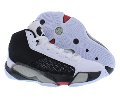 Nike Kid's Air Jordan 38 (GS) Basketball Shoe, White/Siren Red/Black, 6 Big Kid2
