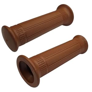 cyclingcolors Handgrepen voor motorfiets, 22 mm (7/8 inch), 24 mm (1 inch), universele antislip handgrepen, scooter, bromfiets (bruin)