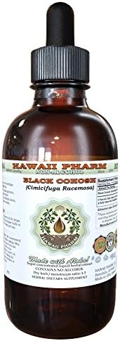 Black Cohosh Alcohol-Free Liquid Extract, Organic Black Cohosh (Cimicifuga Racemosa) Dried Root Glycerite Hawaii Pharm Natural Herbal Supplement 2 oz
