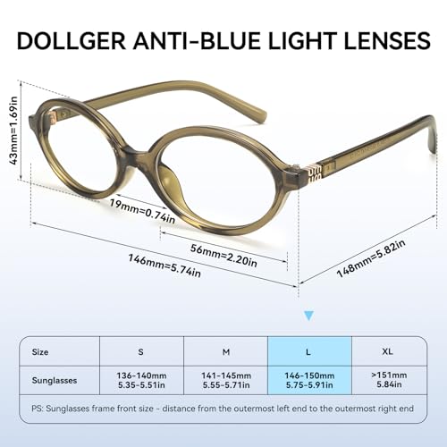 Image of Dollger Oval Blue Light Glasses for Women Men Fashion Retro 90s Small Frame Computer Glasses