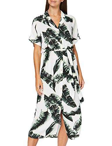 TOM TAILOR mine to five Hemdstil Robe, 23188-Écru Tropical Leaves, 42 Femme Cover