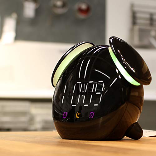 BSFYUK Luce Notturna.Digital Alarm Clock Bedside Clocks Function Date Temperature Display Travel Kitchen Bedroom Sveglia Bambini Doppi Allarmi Luce Notturna Lampada Comodino Tavolo,Nero - Image 6
