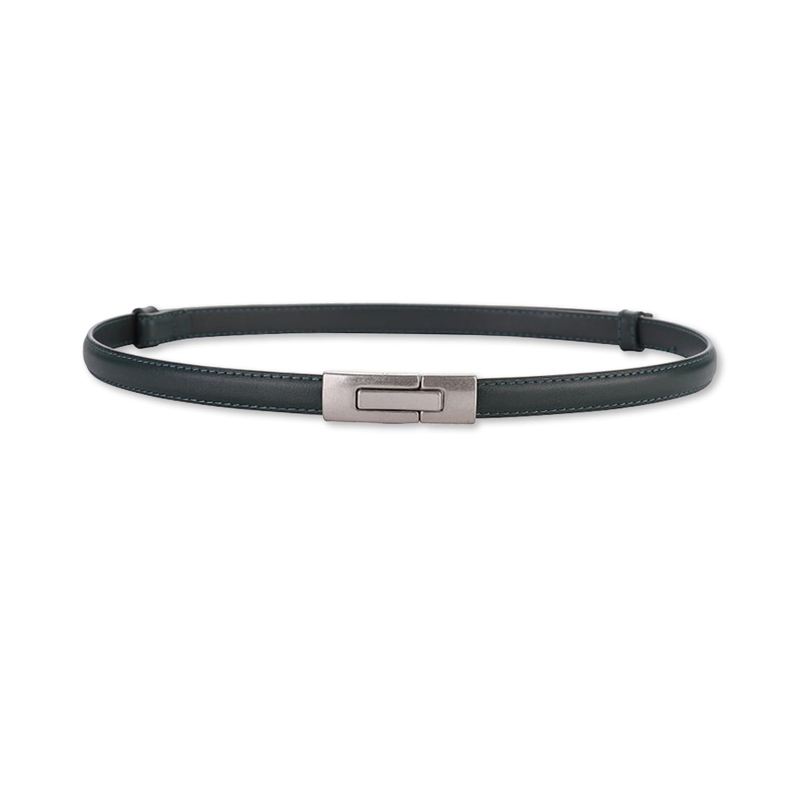 LumiSyne Women Skinny Leather Belt Simple Solid Color Vintage Metal Interlock Buckle Adjustable Thin Waist Belt Slim Belt Decoration Waistband For Dresses Jeans Pants Coat