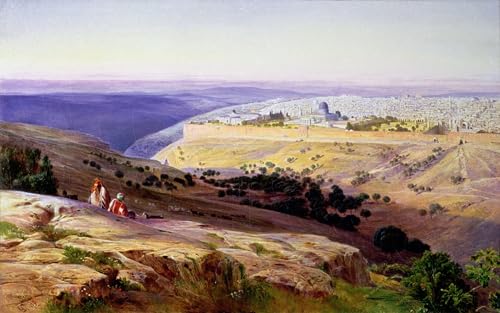 Impression d'art Jérusalem Edward Lear, affiche portrait sur toile haut de gamme
