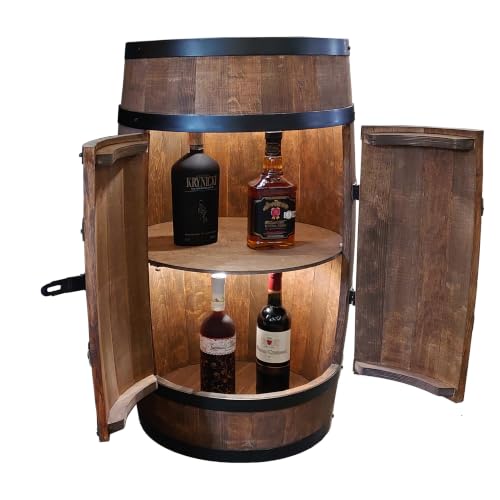 CREATIVE COOPER Weinregal Holz mit Tür mit LED - Alkoholschrank...