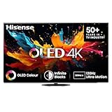 Hisense 55A85N 139cm (55 Zoll) Fernseher, 4K UHD OLED Smart TV,120Hz, HDMI 2.1, Game Mode Pro, AMD FreeSync Premium, Dolby Vision IQ & Atmos, Bluetooth, Alexa Built-in, Schwarz, [2024]