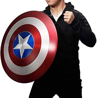 Marvel Legends Captain America 75th Anniversary Metal Shield 1:1 Avengers Handheld Props Roleplay Toy 32cm/47.5cm/60cm for Adults and Kids Bar Wall Wall Hanging Decorations CLWQR ( Size : 60CM )