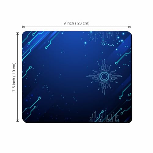 Image of Tech Design Mouse Pad 9 x 7.5 Inch | Digital Circuit Pattern Mouse Mat | Non-Slip Rubber Base & Smooth Surface for Office, Work & Gaming