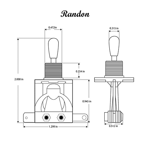 Randon 3 Way Short Straight Guitar Toggle Switch Pickup Selector With Tip Knob Caps Compatible With Gibson Toggle Les Paul Electric Guitars #TOP1