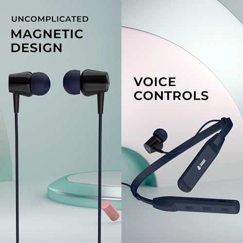 Image of AROMA NB119 Giga Neckband Bluetooth | Upto 60Hrs Playtime, Dual Pairing, Fast Charging, Heavy Bass