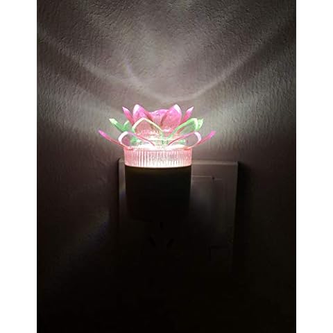 Omeet 4 Pack - Light Sensor Controlled Dusk to Dawn Plug-in LED Lotus Night Light Cover