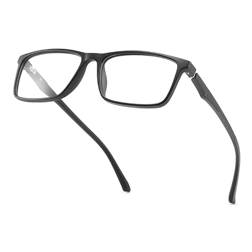 KUKU VISION Okulary blokujące niebieskie światło dla kobiet/mężczyzn,Lekkie okulary przeciwzmęczeniowe,Duże ramy filtrujące niebieskie światło okulary do gier komputerowych (Czarny)
