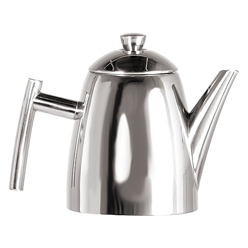 Frieling USA 18/8 Stainless Steel Teapot with Infuser, Tea Warmer with Teapot Infuser for Loose Tea, 22 Ounces