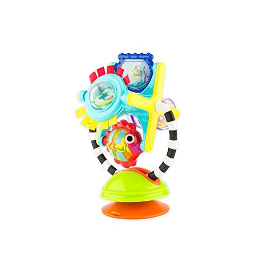Sassy Fishy Fascination Station 2-in-1 Suction Cup High Chair Toy | Developmental Tray Toy for Early Learning | for Ages 6 Months and Up