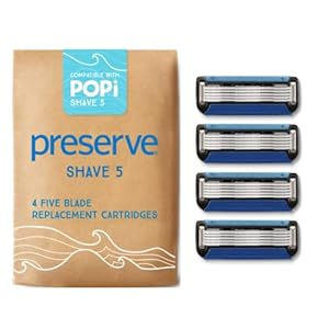 Preserve POPi Shave 5 Replacement Cartridges for Preserve POPi Shave 5 Razor (4 Count (Pack of 1))