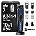 Braun All-In-One Trimmer-Set 7, 10-in-1 Multigroom, Barttrimmer, Nasenhaartrimmer, Haarschneidemaschine für Gesicht, Kopf und Körper, 100 Min. Akku, 14 Längen (3–21 mm), Wasserdicht, MGK7410, Blau