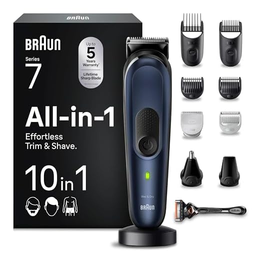 Braun Recortadora de Barba Series 7 Máquina Cortar Pelo, Máquina de afeitar, Cortapelos Hombre Kit 10 en 1 Para Barba, Pelos, Depilación Masculina, MGK7410,