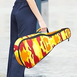 JRHEJTHH Durable Ukulele Bag Water Resistent Ukulele Case with Adjustable Shoulders for 21 23 24 inch Thick Padding Colorful Texture – Image 6