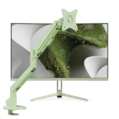 Image of Pixio PXC248WAVE Mint Green 24 inch 200Hz Refresh Rate FHD 1080p Resolution 1500R Curve Fast VA Panel 1ms GTG Response Time HDR Curved Gaming Monitor and PS1S Wave Mint Green Single Monitor Arm
