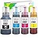 Price comparison product image GREENPRINT 4Pack Compatible E102 Ink Bottles 7500 Pages Black, 6000 Pages CMY for ET-2700 ET-2750 ET-3700 ET-3750 ET-4750 ET-2751 ET-2756 ET-2850 ET-2851 ET-2856 ET-3850 ET-4850 ET-4856 Printers