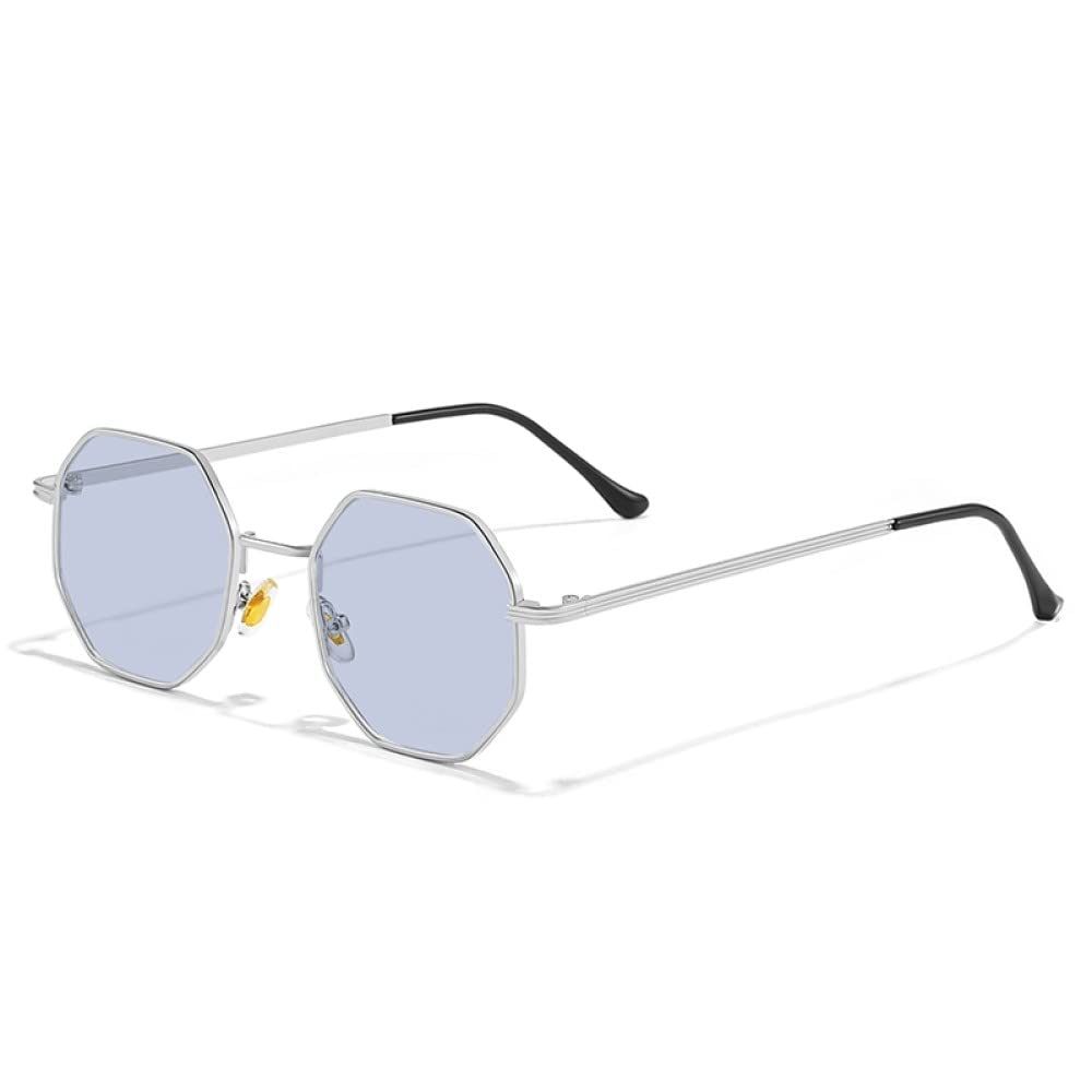 Occhiali da Sole Vintage Piccoli poligonali da Uomo e da Donna, Occhiali da Sole da Guida in Metallo Ottagonale per Donna