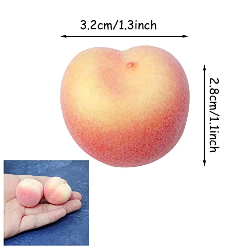 Yueton 20Pcs Mini Lifelike Artificial Peach Realistic Fake Fruit Peach Simulation Fruit Model Props For Home, Garden, Display Cabinet, Photography, Christmas, Harvest Festival Decoration #TOP1
