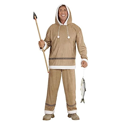WIDMANN MILANO PARTY FASHION - Disfraz Esquimal, top con capucha y pantalón, Inuk, carnaval, fiesta temática