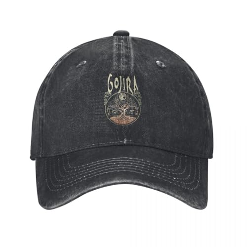 LHJHZDJC Casual Metal Band Gojiras Casquette de Baseball Unisexe en Détresse Lavé Snapback Chapeau Casquettes d’été en Plein air Chapeau