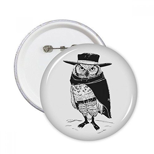 Pins Chouette Oiseau personnification Badge bouton XXL idée cadeau original 5pcs