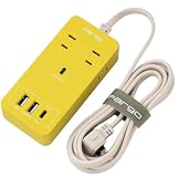 Fargo 電源タップ SATI COLOR CORD USB PD30W TYPE-C TYPE-A AC4個口 1.8m 全9色 (イエロー)