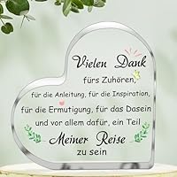 Dankeschön Geschenke für Frauen, Anerkennung Geschenke für Lehrer Chef, Mitarbeiter Dankeschön Geschenke, Acryl-Kristall Home Office Desk Decor