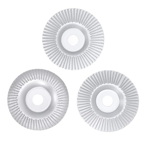 ANKROYU 木彫りディスクセット3 PCS炭素鋼フラットベベル湾曲粉砕ホイール4インチ角度グラインダー木材トリミングルートカービング研磨用