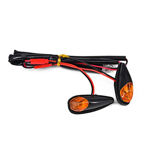 Luces intermitentes universales amarillas traseras de freno para motocicleta con cables 2 uds 5