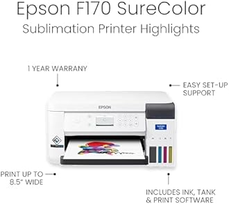 Epson F170 Sublimation Ultimate Kit with Printer, Makerflo 40L Sublimation Oven, Mini Heat Press, Inks, 10 Tumblers, Pens, Pencils, Creative Fabrica Design Pack – Complete Starter Bundle