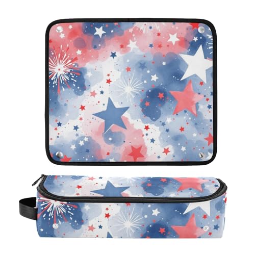 Bolsa de viaje para herramientas de cabello para mujer con tapete resistente al calor y gran capacidad. Organizador para planchas, alisadores, rizadores con patrón de fuegos artificiales acuarela, esencial para almacenamiento femenino. miniatura 3