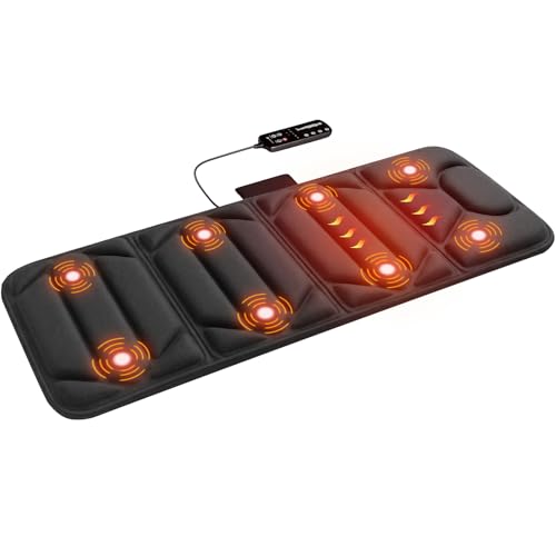 CooCoCo Full Body Massage Mat with Heat, Heating Pad for Bed, Sofa, Chair, 10 Motors Vibrating Back...